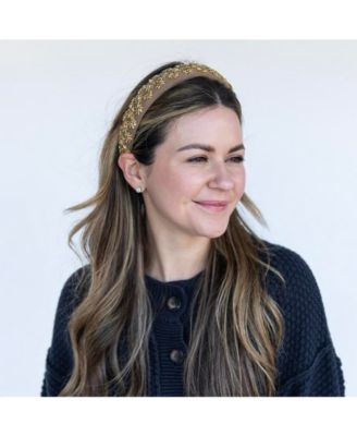 Women's Embellished Starburst Padded Headband - Gold