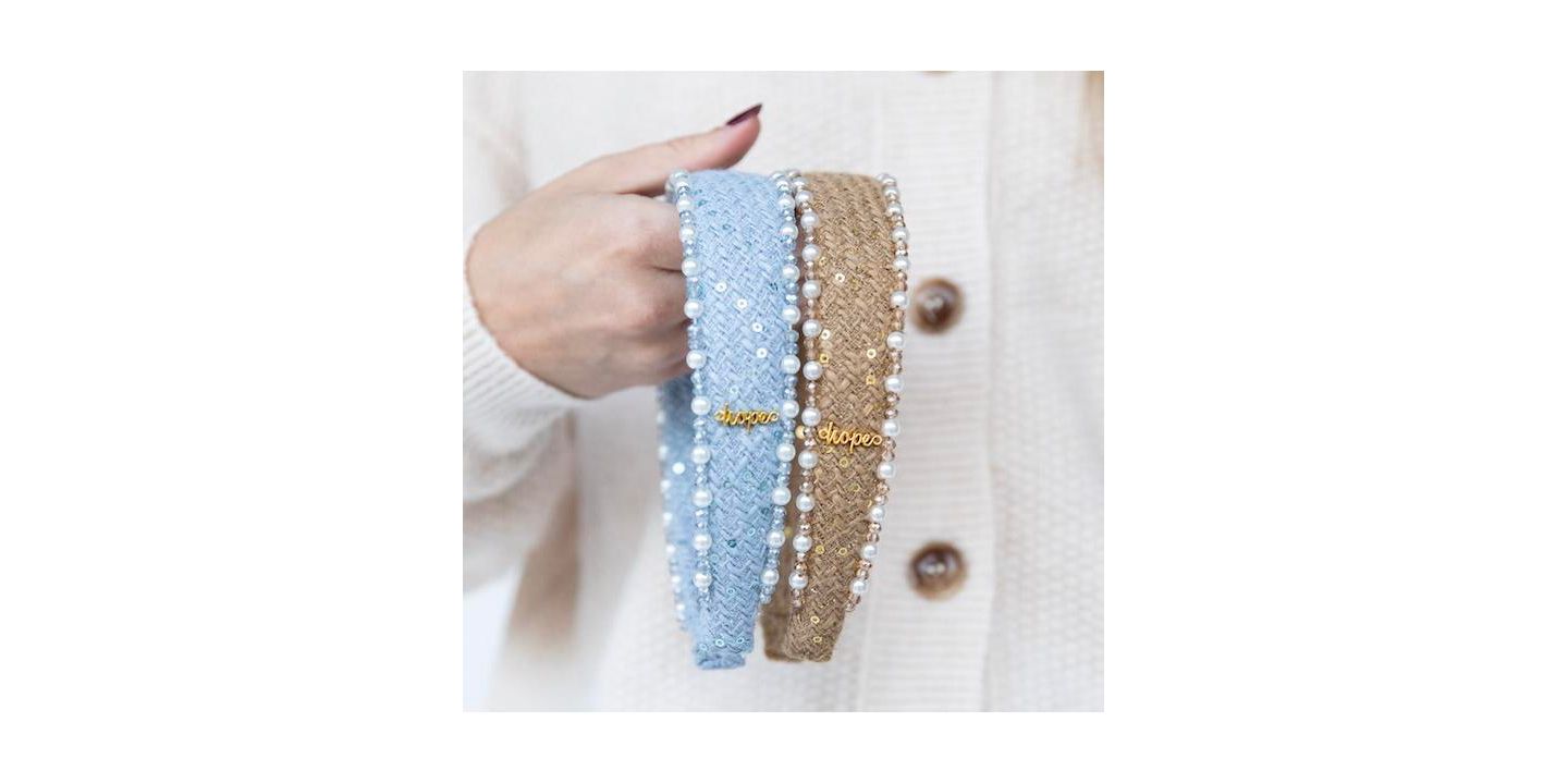 Женские аксессуары для волос Headbands of Hope Classic Pearl Headband - Sky Blue — фото 4