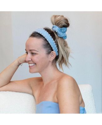 Women's Tweed Scrunchie Set of 3 - Sequin Pearls