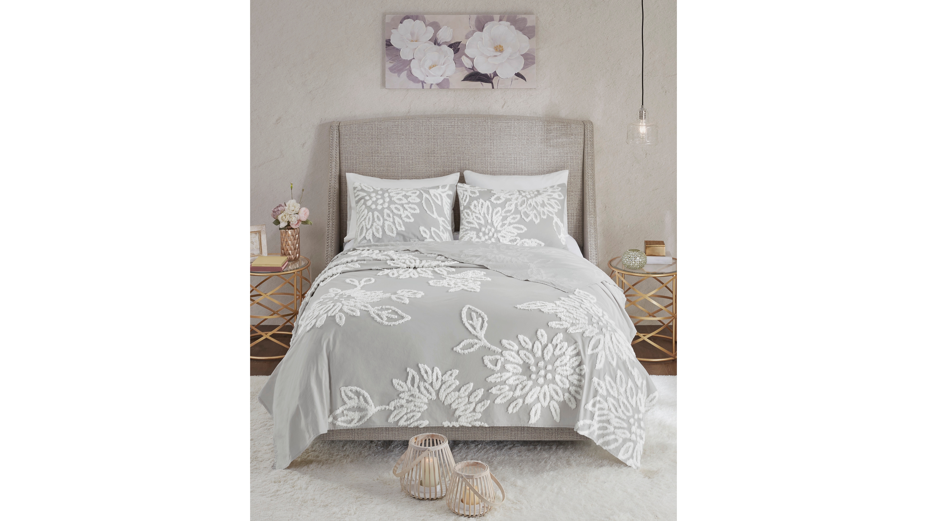 Madison Park Veronica Floral Tufted 3-Pc. Comforter Set, King/California King