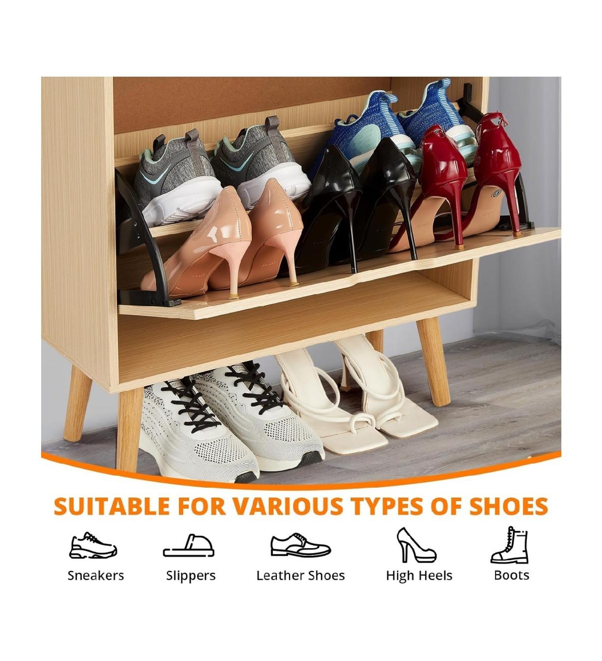 gaomon Shoe Storage Cabinet with Flip-Drawers, Ventilated Hidden Narrow Shoe Cabinet | Odor-Resistant Mdf Shoe Cabinet Storage