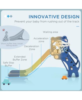 Indoor Toddler Slide with Basketball Hoop for Ages 18–36 Months