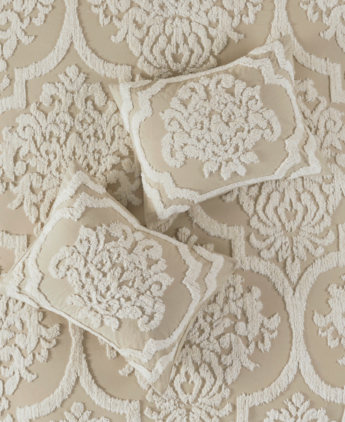 Madison Park Viola Damask Tufted 3-Pc. Duvet Cover Set