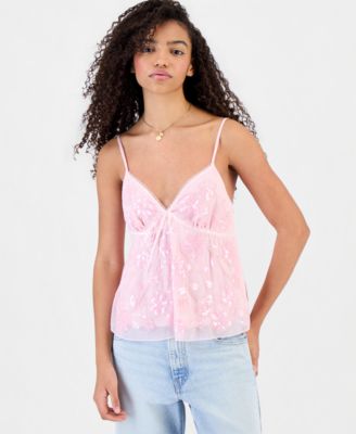 Juniors' Beaded Babydoll Tank