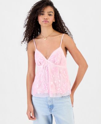 Madden Girl Juniors' Beaded Babydoll Tank - Macy's