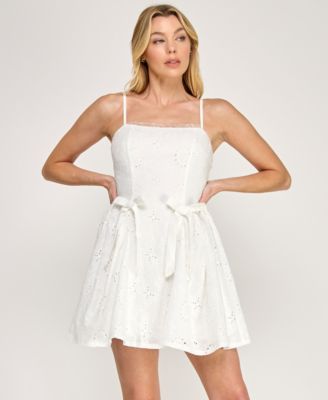Juniors' Sleeveless Fit & Flare Mini Dress