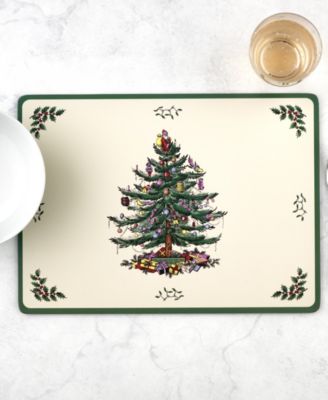 Christmas Tree Cork-Back Placemats, Set of 4