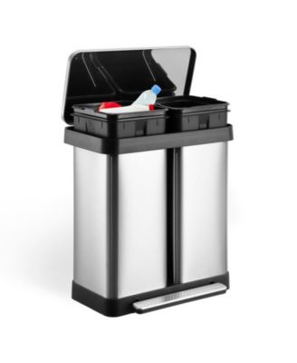 16 Gal Trash Can, Stainless Steel Kitchen Garbage Can