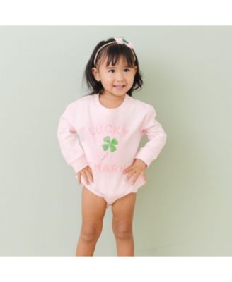 Baby Girls Lucky Charm St. Patrick's Day Long Sleeve Romper