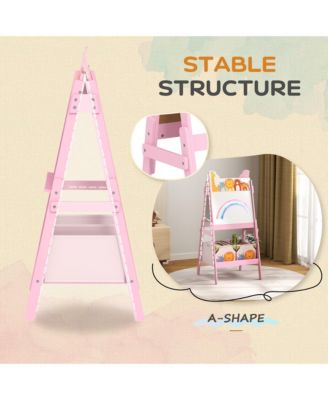 Double Sided Kids Art Easel with Whiteboard and Chalkboard