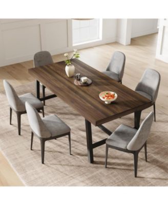 Kitchen Table Brown 70.87 inch Large Rustic Wood Dining Table for Dining Room, Home Office, Living Room