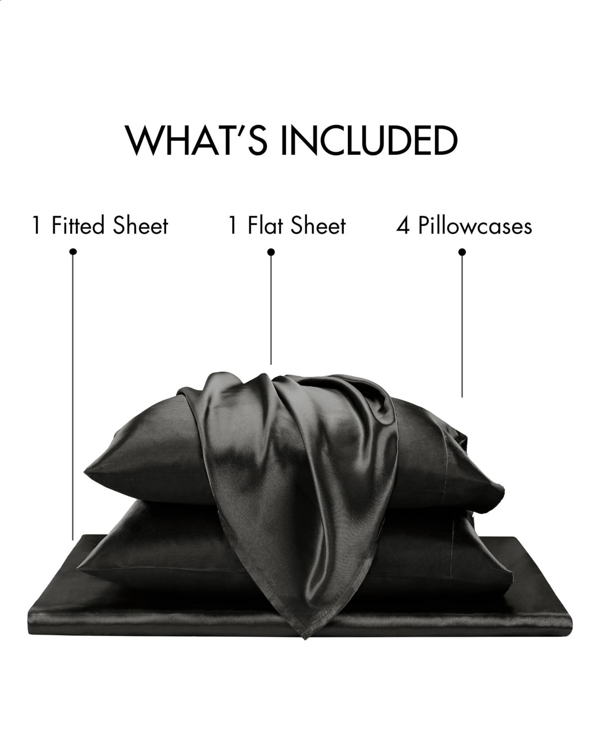 Madison Park Essentials Satin 7-Pc. Sheet Set, Split King