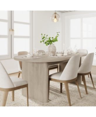 Kitchen Table 70 Oval Dining Table for 6 to 8 People Long Large Kitchen Table for Dining Room, Home Office, Living Room