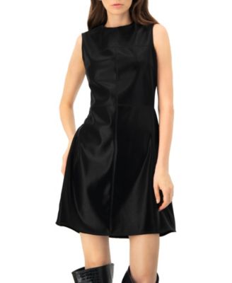 Women's Sleeveless High Shine A-Line Dress