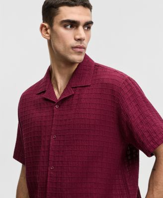 Men's Relaxed-Fit Crinkled Short-Sleeve Shirt