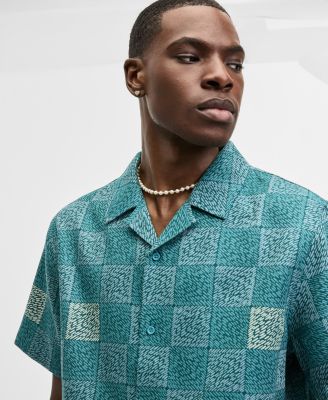 Men's Relaxed-Fit Checker Short-Sleeve Shirt