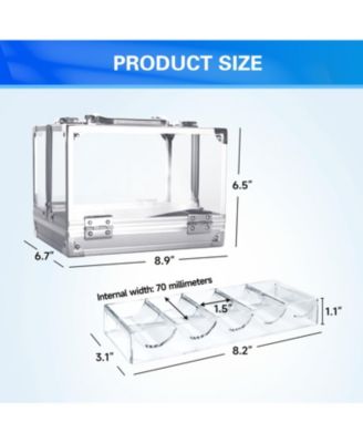 600pcs Poker Chip Cases, Acrylic Chip Case with Aluminum Frame & 6 Trays