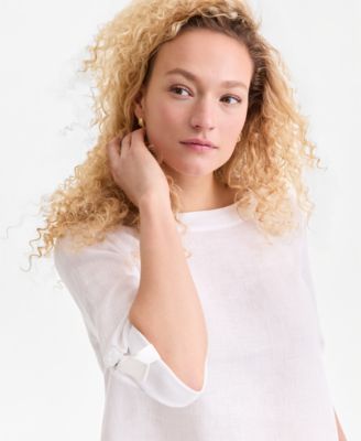 Women's  100% Linen D-Ring Top