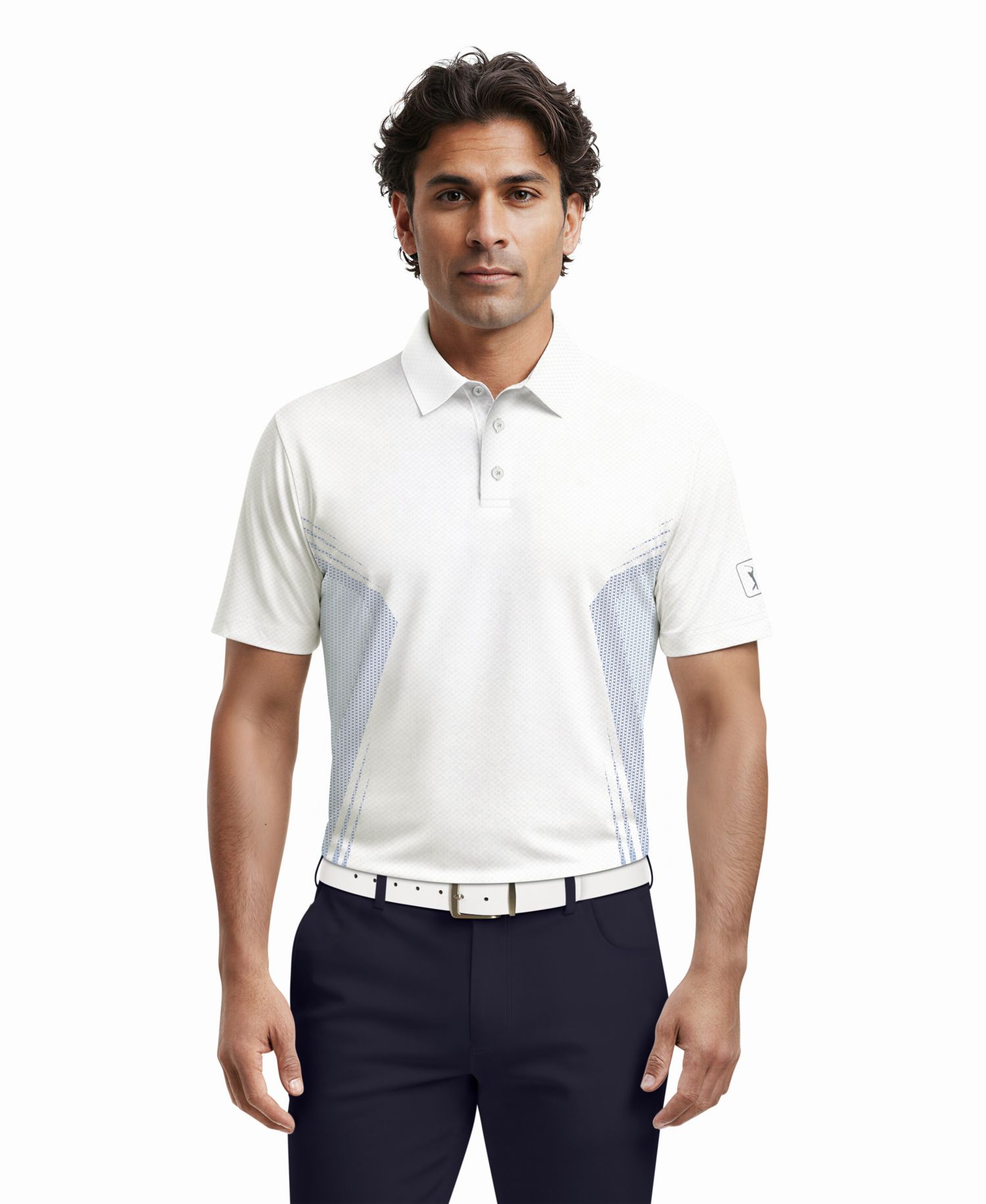 Men's Faux Seamless Mapped Golf Polo Shirt