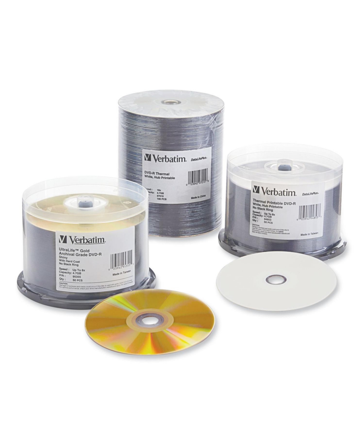 Verbatim 95355 4.7 Gb 16x Spindle UltraLife Gold Archival Grade Dvd-r - Gold (50/Pack