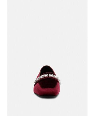 LAMINGTON Womens Diamante Embellished Velvet Loafers