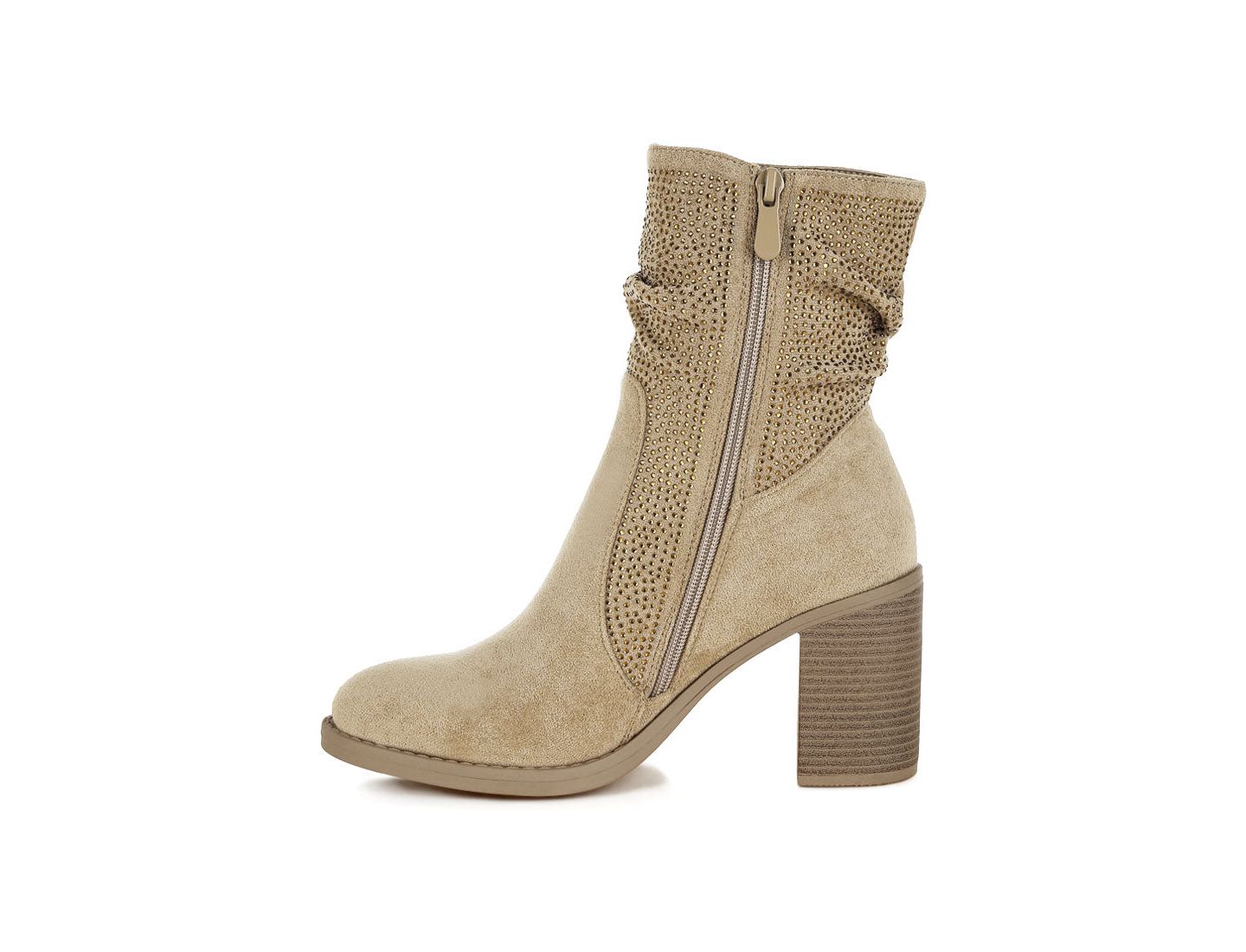 Женские ботинки London Rag Chinar Rhinestone Studded Slouchy Ankle, цвет: Бежевый — фото 6