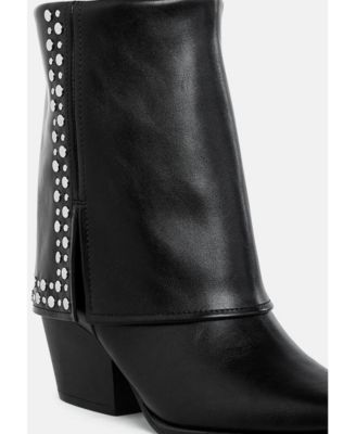 Womens Mariachi Stud Embellished Foldover Boots