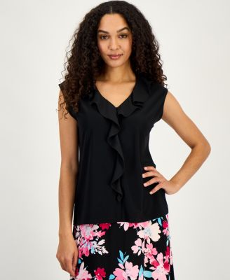 Petite V-Neck Sleeveless Knit Top