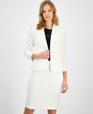 Women's Bonded Lace Shawl-Collar Jacket & Bonded Lace Slim Pencil Skirt