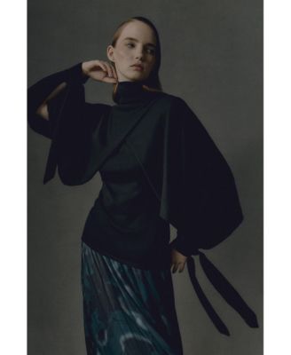 Women's Layered Butterfly Sleeve Knitted Sweater