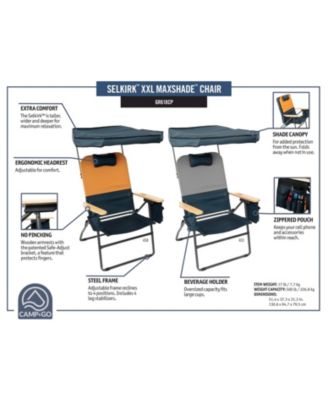 Selkirk 3 x 3 x 4 ft Orange Comfort Camp Chair