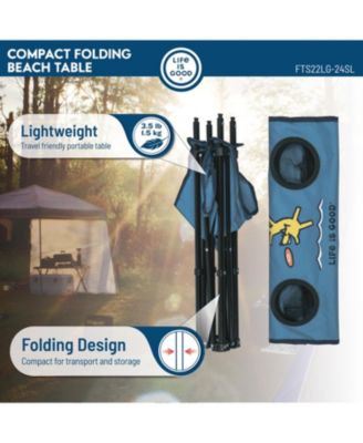 Rio Beach 2 x 2 x 2 ft Blue Square Compact Folding Beach Table