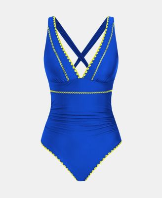 Women's Cross Back Scoop One Piece Swimsuit