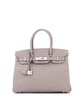 Birkin 30 Handbag Grey Epsom with Palladium Hardware