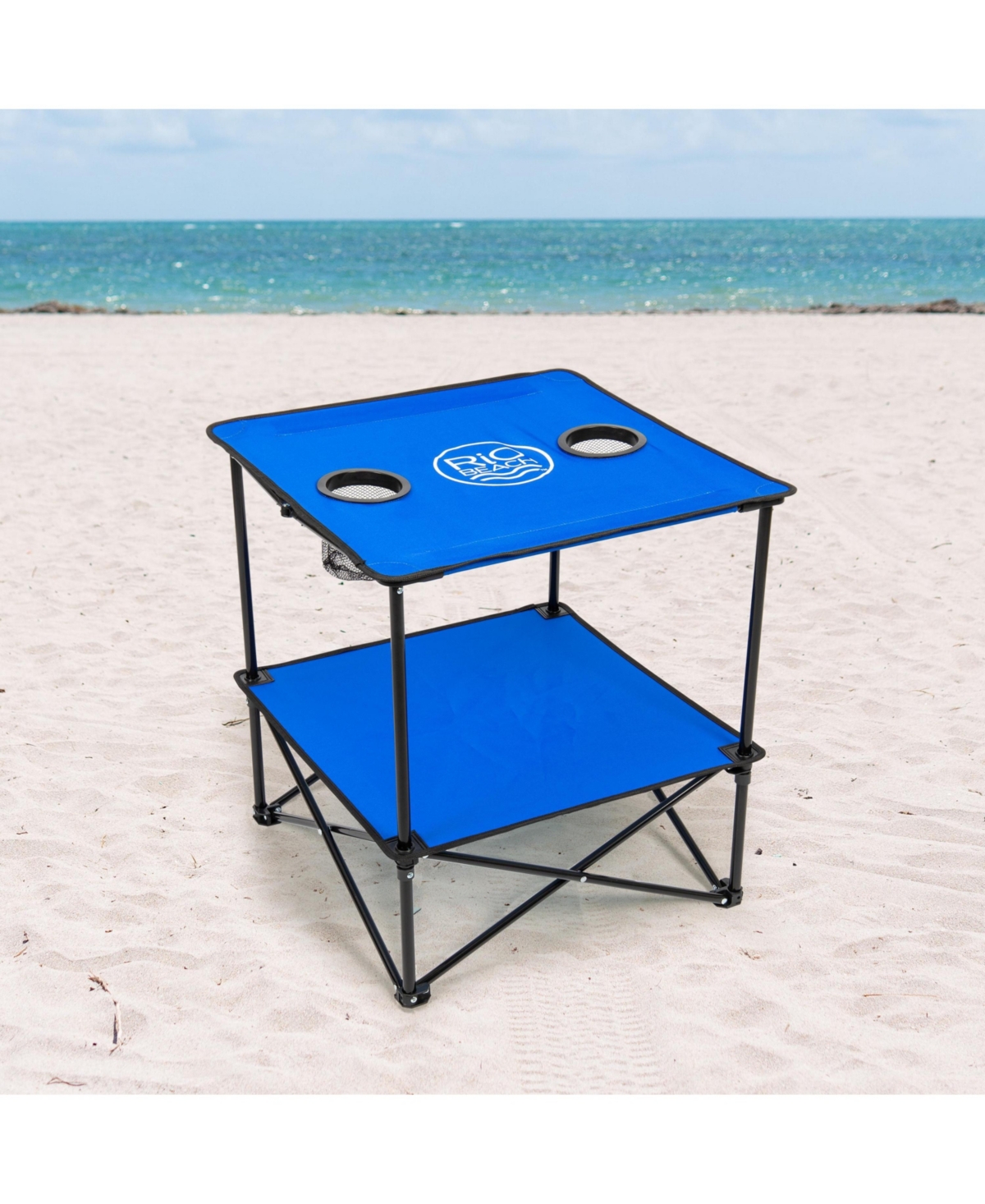 Rio Beach 2 x ft Blue Square Compact Folding Table