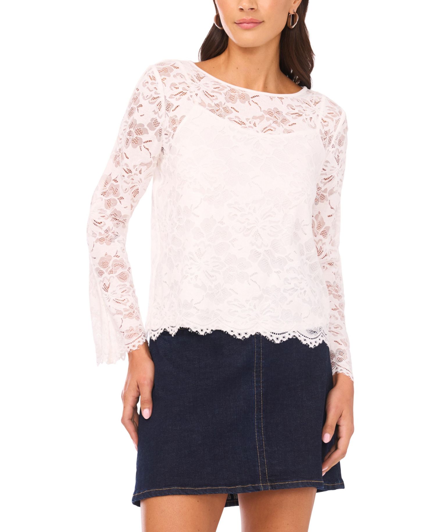 Women's Crewneck Long-Sleeve Knit Top
