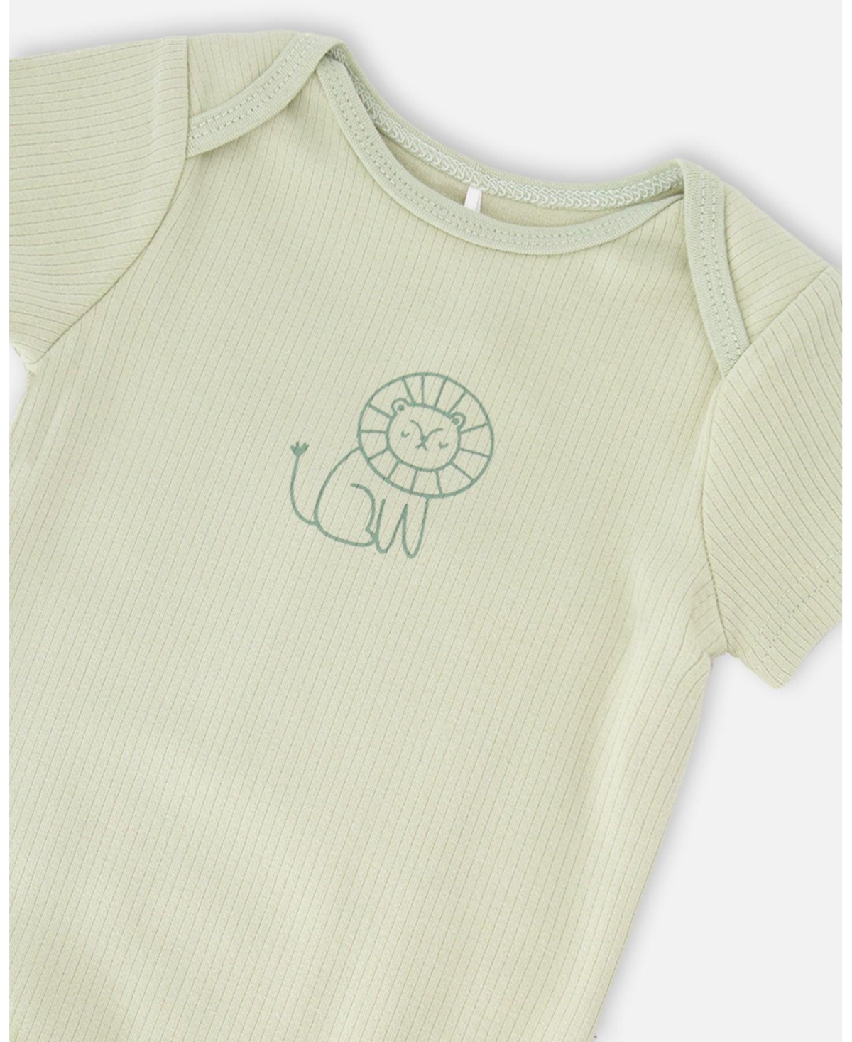 Deux par Baby Boys Evolutive Jersey Onesie Sage Green