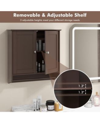 Wall-Mount Bathroom Medicine Cabinet with Storage and Towel Bar