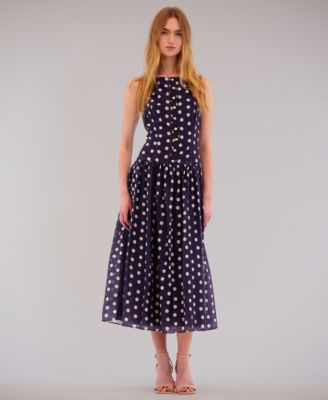 Women's Sleeveless Square Neck Midi Dress