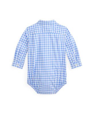 Baby Boys' Gingham Cotton Poplin Bodysuit