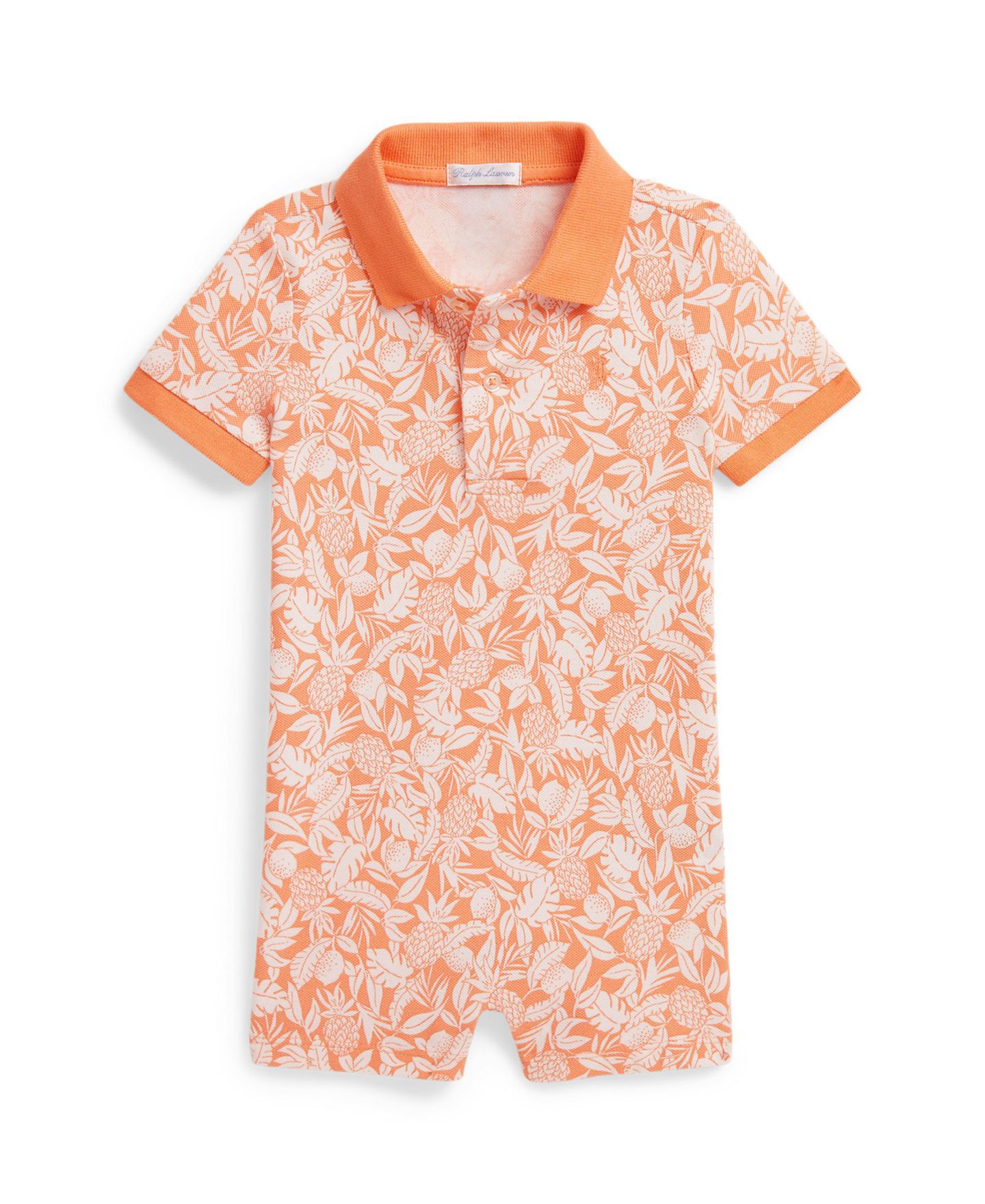 Комбинезоны Polo Ralph Lauren Pineapple Stretch Mesh Short-Sleeve Polo Shortall для мальчиков-малышей, цвет: С принтом — фото 1