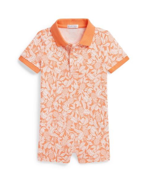 Комбинезоны Polo Ralph Lauren Pineapple Stretch Mesh Short-Sleeve Polo Shortall для мальчиков-малышей, цвет: С принтом