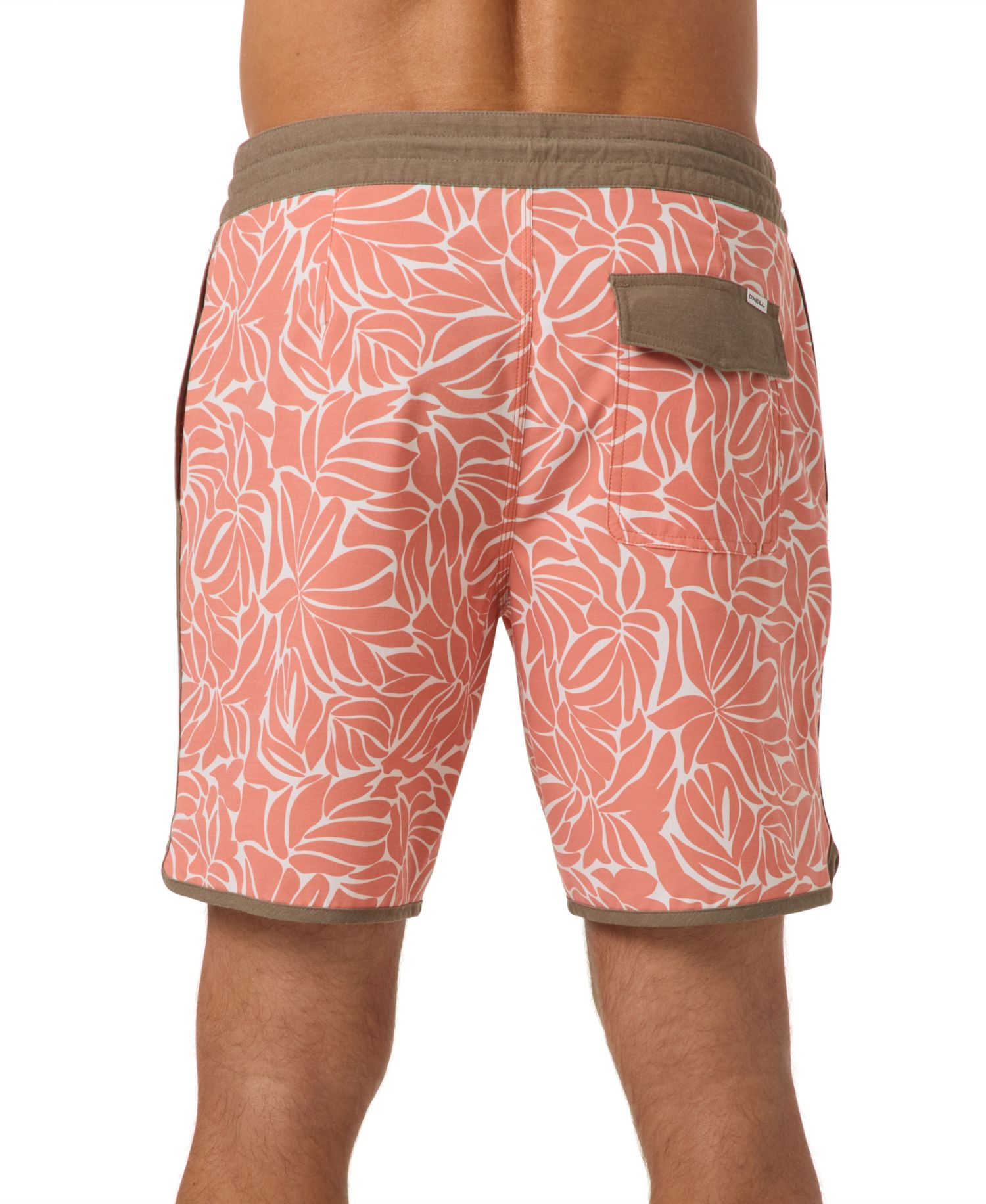 Men's Cruzer Scallop Leaf Pattern Board Shorts