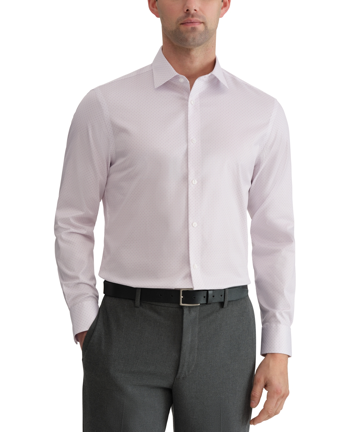 Calvin Klein Men's Spread Collar Regular-Fit Dress Shirt - Pink
