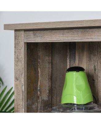 64.5"H MDF Board, Particle Board Sliding Barn Door, 5-Tier Shelves, Anti-Tip Strap Rustic Kitchen Pantry Cabinet