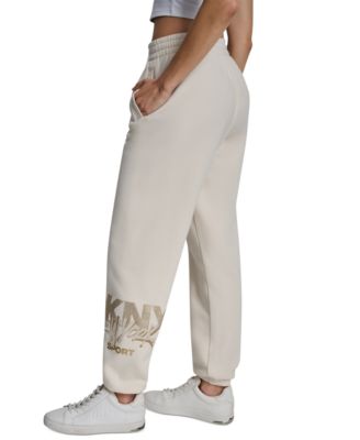 Women's Graffiti Rhinestone Logo High-Rise Relaxed-Fit Joggers