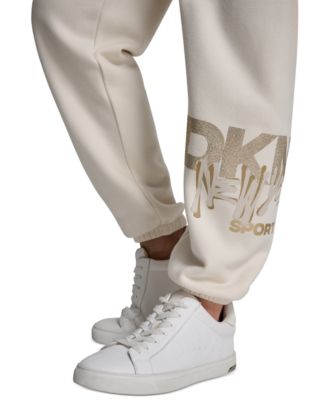 Women's Graffiti Rhinestone Logo High-Rise Relaxed-Fit Joggers