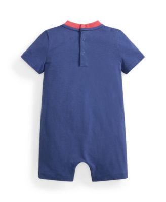 Baby Boys' Polo Bear Cotton Crewneck Shortall