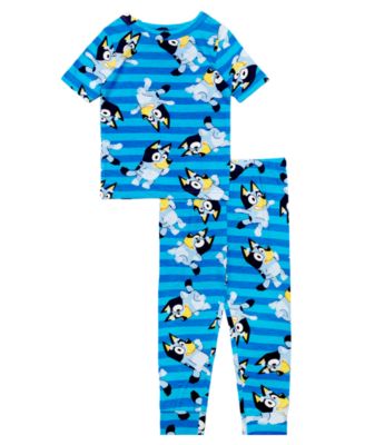 Boys' Toddler 2T-4T Bluey Striped Top and Pants, 2-Piece Pajama Set