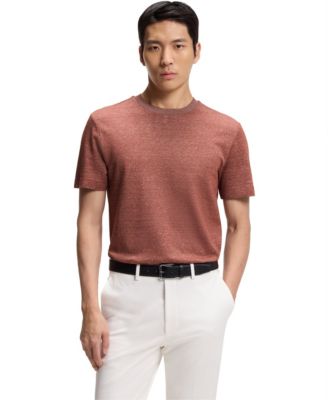 Men's Cotton, Linen Silk Moulin&eacute;-Structured T-Shirt